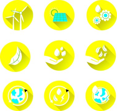 Sürdürülebilirlik Simgeleri, Simgeler, Telif hakkı olmayan vektör grafiğini ayarla.