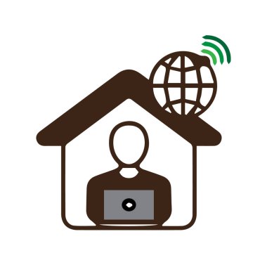 Uzaktan çalışmayı ve serbest iş kimliğini temsil eden modern logo konsepti. Minimalist tasarım unsurları üretkenliği, çalışma alanını ve dijital bağlantıyı sembolize ediyor. Girişimciler, serbest çalışanlar ve uzak çalışma platformları için ideal.