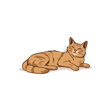Tembel bir kızıl tekir kedi şekerleme vektörü çizimi için uzanır sevimli turuncu kedi karakteri uykulu ve rahat hisseder evcil hayvan severler için mükemmel