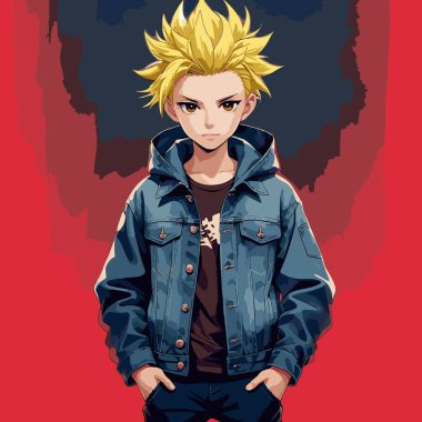 anime çizgi film karakteri erkek vektör sanatı