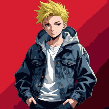 anime çizgi film karakteri erkek vektör sanatı