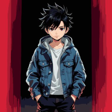 anime çizgi film karakteri erkek vektör sanatı