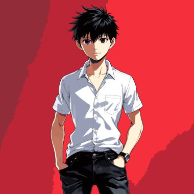 anime çizgi film karakteri erkek vektör sanatı