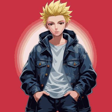 anime çizgi film karakteri erkek vektör sanatı