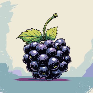 Grafik tasarımı için böğürtlen meyve vektör sanatı