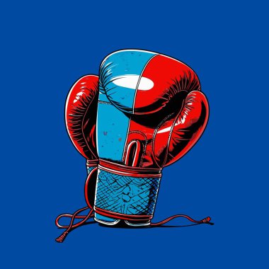 Boks eldivenleri grafik tasarım için vektör sanatı komik biçimi