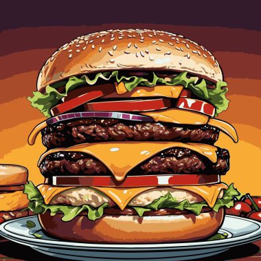 Tasarım için hamburger vektör sanatı