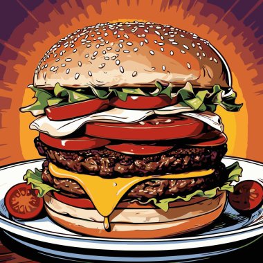 Tasarım için hamburger vektör sanatı