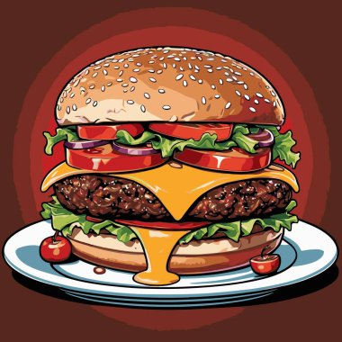 Tasarım için hamburger vektör sanatı