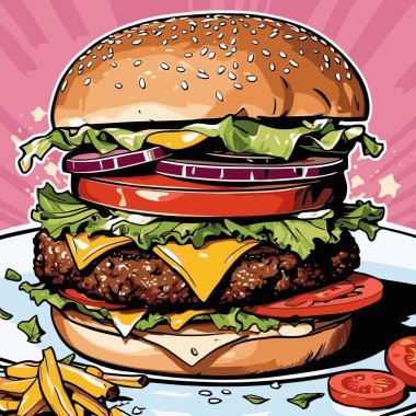 Tasarım için hamburger vektör sanatı