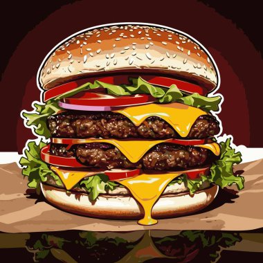 Tasarım için hamburger vektör sanatı