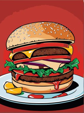 Tasarım için hamburger vektör sanatı