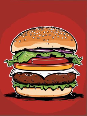 Tasarım için hamburger vektör sanatı