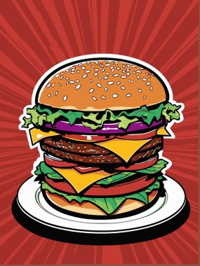 Tasarım için hamburger vektör sanatı