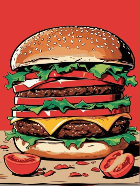 Tasarım için hamburger vektör sanatı