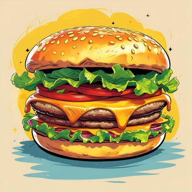 Tasarım için hamburger vektör sanatı