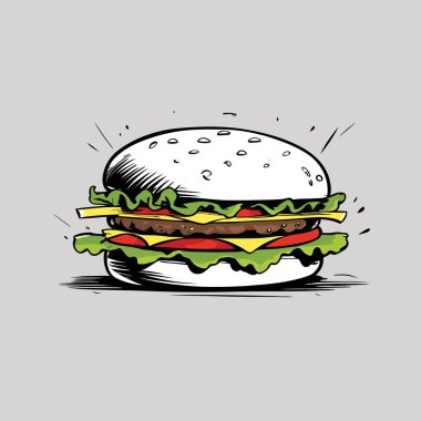 Tasarım için hamburger vektör sanatı