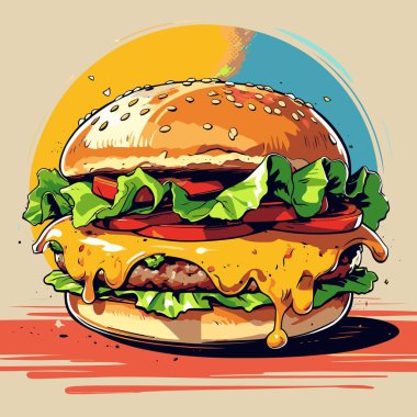 Tasarım için hamburger vektör sanatı