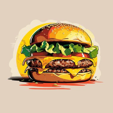 Tasarım için hamburger vektör sanatı