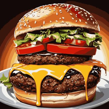 Tasarım için hamburger vektör sanatı