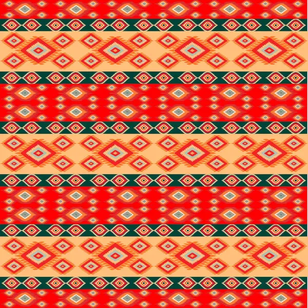 Etnik süslemeli kırmızı halı rengi