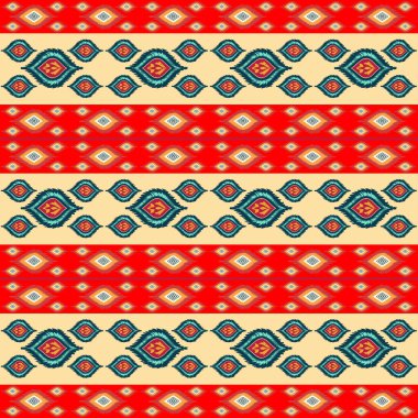 Etnik süsleme ile pürüzsüz desenlerin vektör çizimi