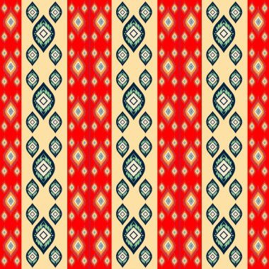 Soyut kaleydoskop kumaş tasarımlı etnik model.