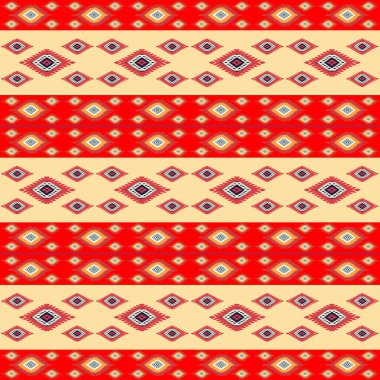 kırmızı ve beyaz geometrik etnik model.