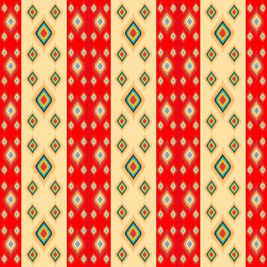 Renkli süslemeli, pürüzsüz etnik desen