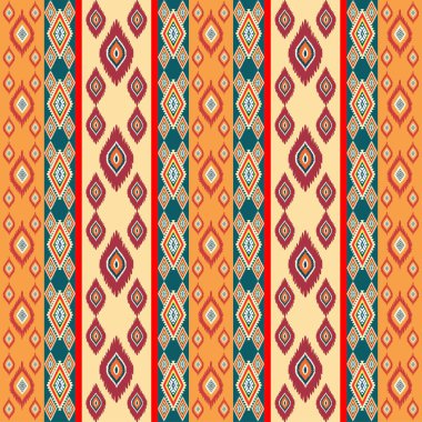 Soyut renkli etnik kabile izinin pürüzsüz bir modeli.