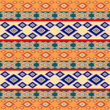 Etnik, pürüzsüz bir model. Renkli geometrik desen. vektör illüstrasyonu