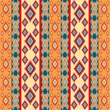 vektörsüz desen, tekstil ve kumaş için renkli etnik süs - baskı