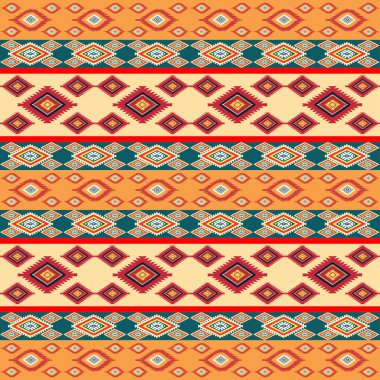 Aztek elementleri ile etnik ve pürüzsüz desen