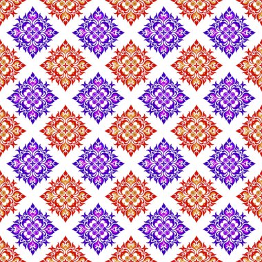 Soyut çiçeklerle kusursuz desen