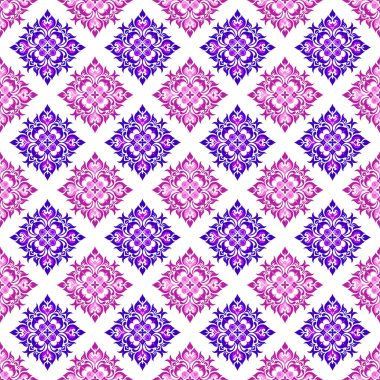 Çiçekli kusursuz vektör arkaplanı, çiçek süsü.