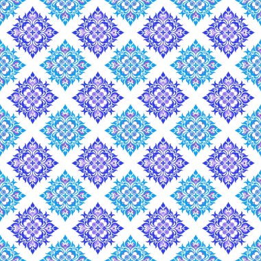 Mavi çiçekli kusursuz desen