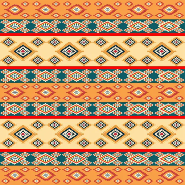 kabilesel kusursuz desen. Geometrik renklerdeki etnik süsün vektör illüstrasyonu