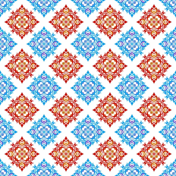 Mavi ve kırmızı pürüzsüz desen. el çizilmiş vektör