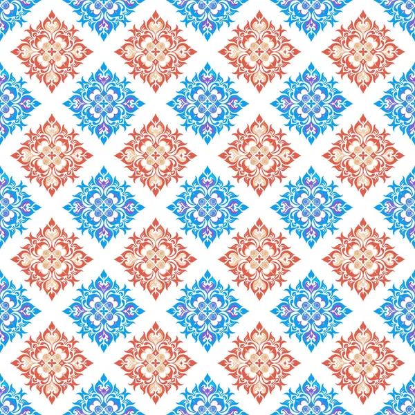 suluboya kırmızı ve mavi renklerde kusursuz desen.