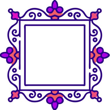 Çiçekler ve yapraklarla dekoratif çerçeve