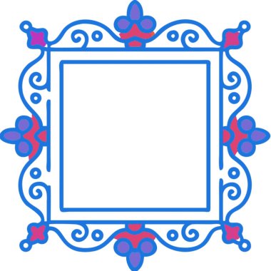 Çiçekli dekoratif çerçeve, vektör illüstrasyonu