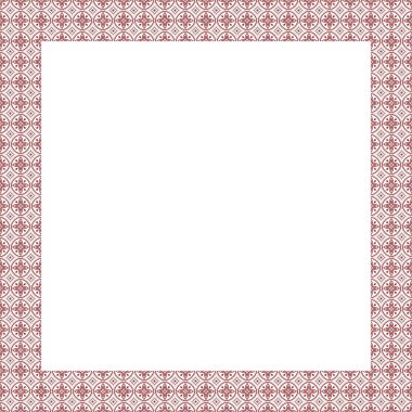 Süslü çiçek kenarlı beyaz arkaplan