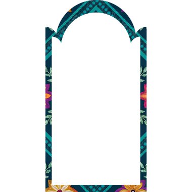 Beyaz arkaplanlı ve metniniz için yeri olan vektör çiçek çerçevesi.