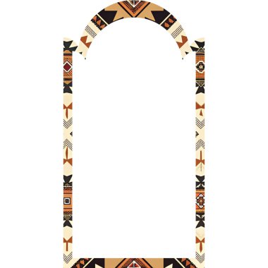 Etnik geometrik kabile kalıbıyla yapılmış çerçeve.