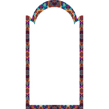 Renkli süslemeli çerçeve.