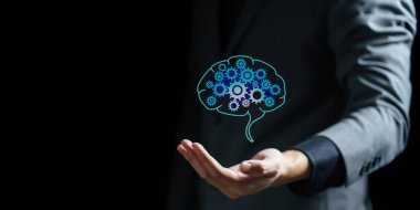 Arka planda iş zekası olan insan beyni kavramı