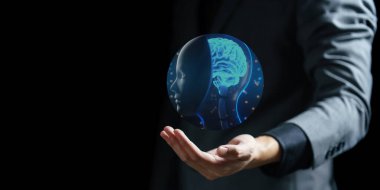 Beyin tutan insan el yakın çekim