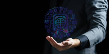 Teknoloji sektöründe iş adamı kavramı