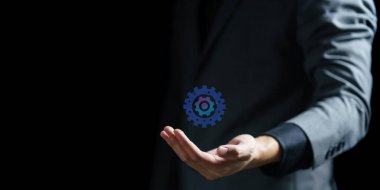 Palm 'da vites tutan işadamlarına yakın çekim. takım çalışması konsepti