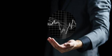 Grafikle gösterilen iş elinin dijital bileşimi